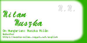 milan muszka business card